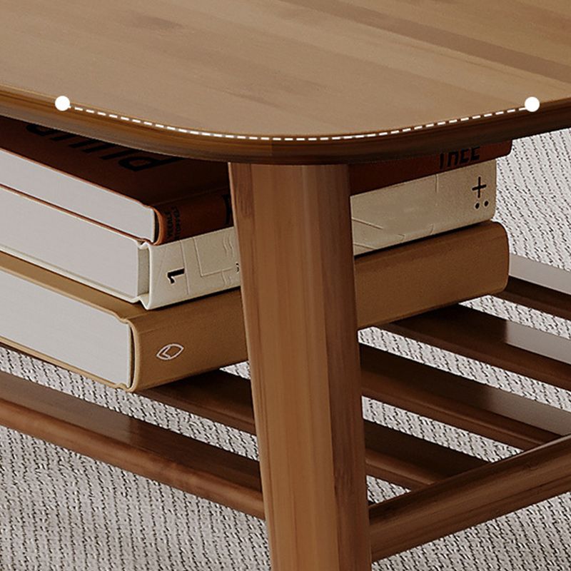 Solid Wood Coffee Table Rectangle 4 Legs Coffee or End Table with Storage