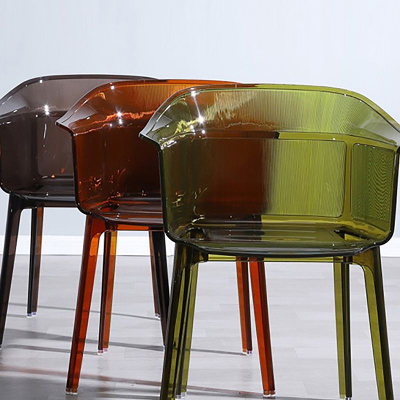 Nordic Style Plastic Dining Armchair Stacking Dining Chair for Restaurant