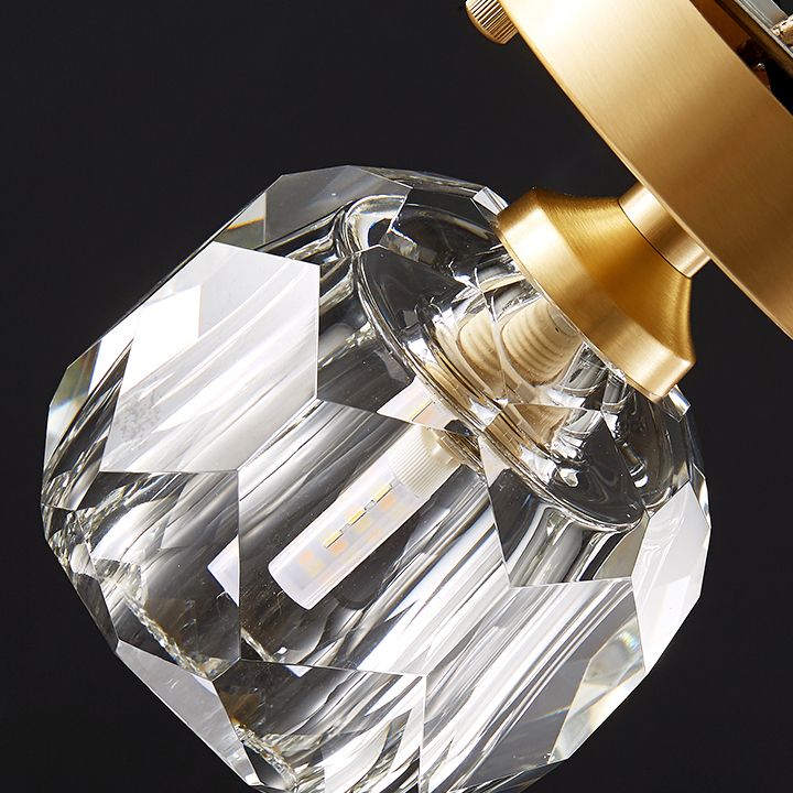 Plafond en forme de boule Light Pendant Modern Style Crystal Gold Plafond plafond