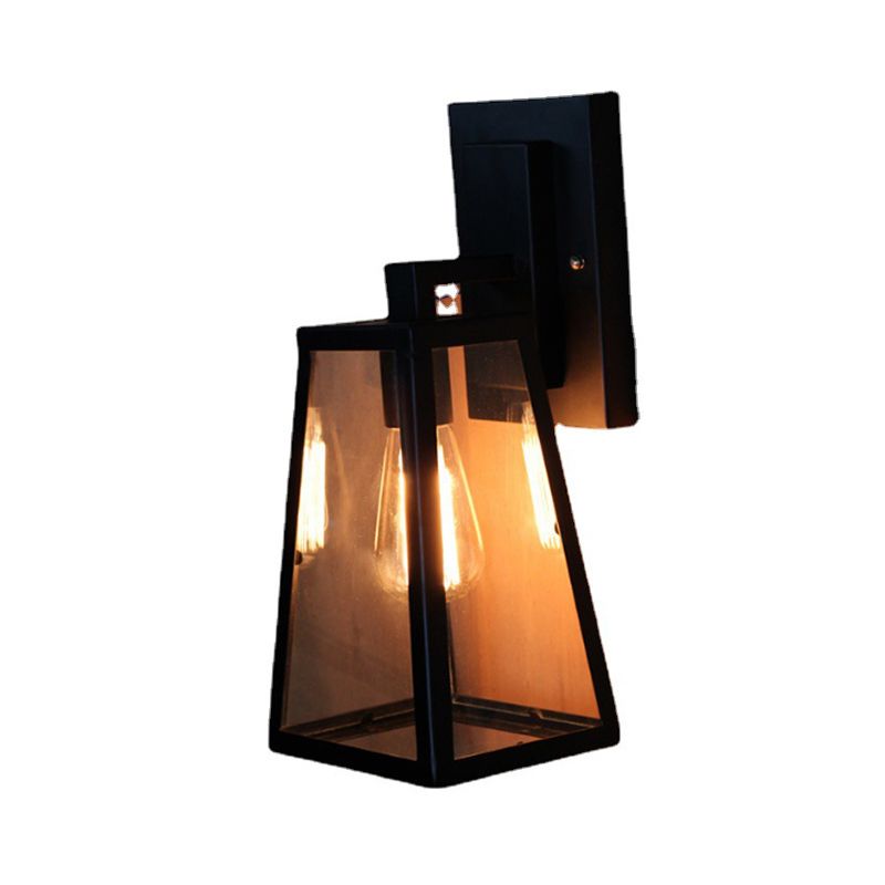 Trapezoid Wall Mounted Light Fixture Wall Light Lamp Sconce Glass 1-Light Lighting Sconce in Black