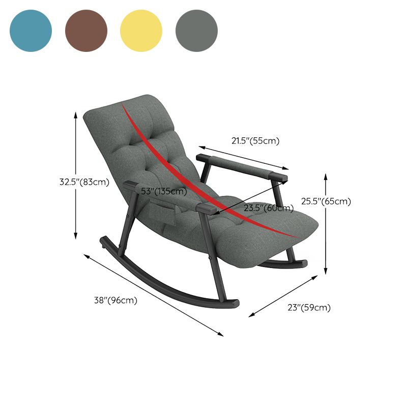 Mid Century Modern Indoor Rocking Chair Single Rocking Chair with Cushion