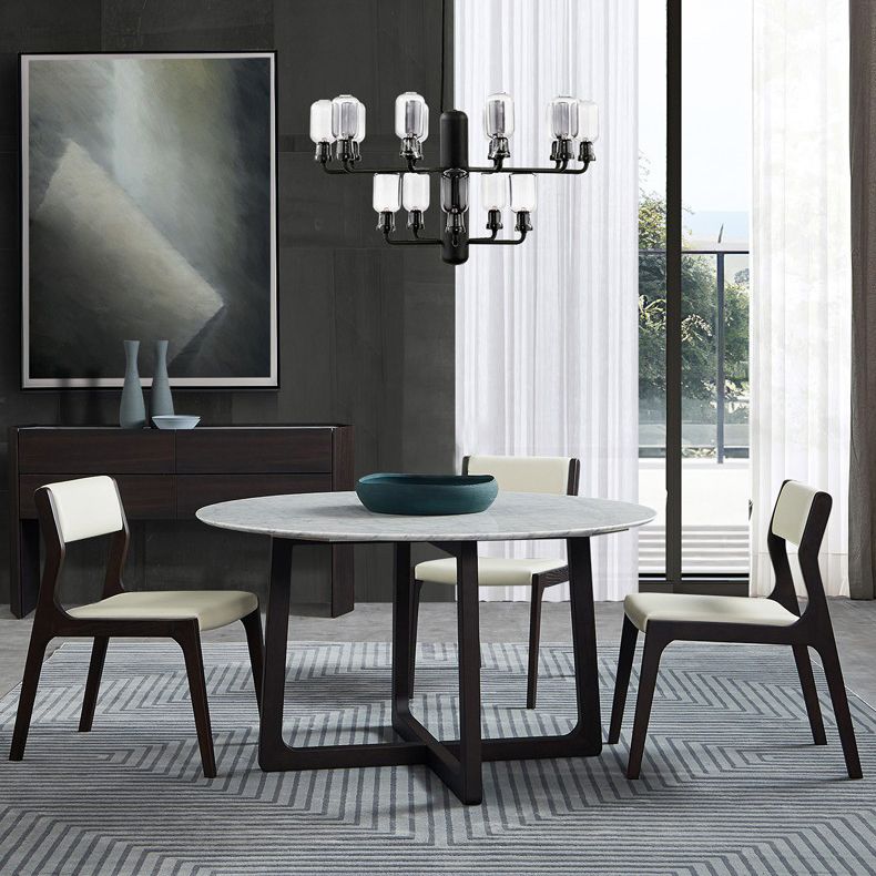 Silla de comedor de madera industrial, silla lateral de comedor con respaldo abierto sin brazos