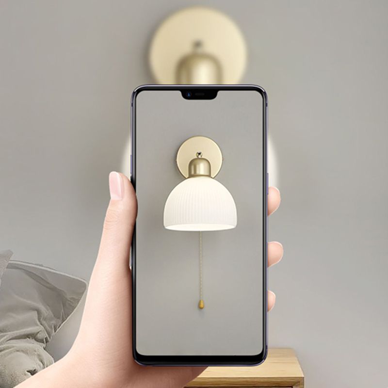 American Style Copper Wall Light Dome Shape Wall Lamp for Living Room