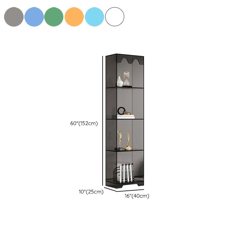 Contemporary Closed Back Standard Bookshelf Acrylic Bookcase for Study Room