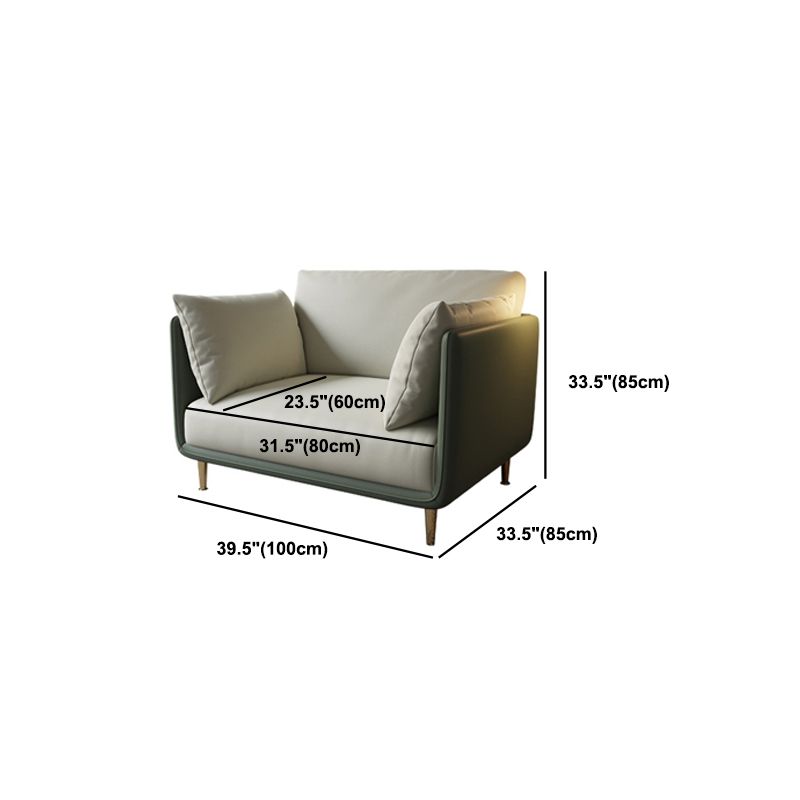Contemporary Standard Sofa Set Square Arm Faux Leather Settee Couch