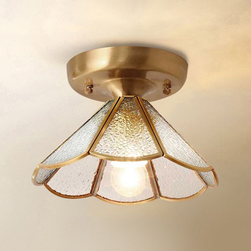 Shaded Aisle Semi Flush Mount Ceiling Light Vintage Glass Semi Flush Ceiling Light