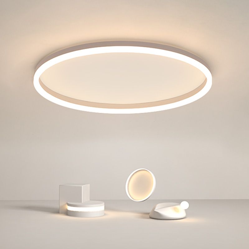 Lámpara de techo de montaje empotrado con anillo circular único y moderno con pantalla acrílica para dormitorio