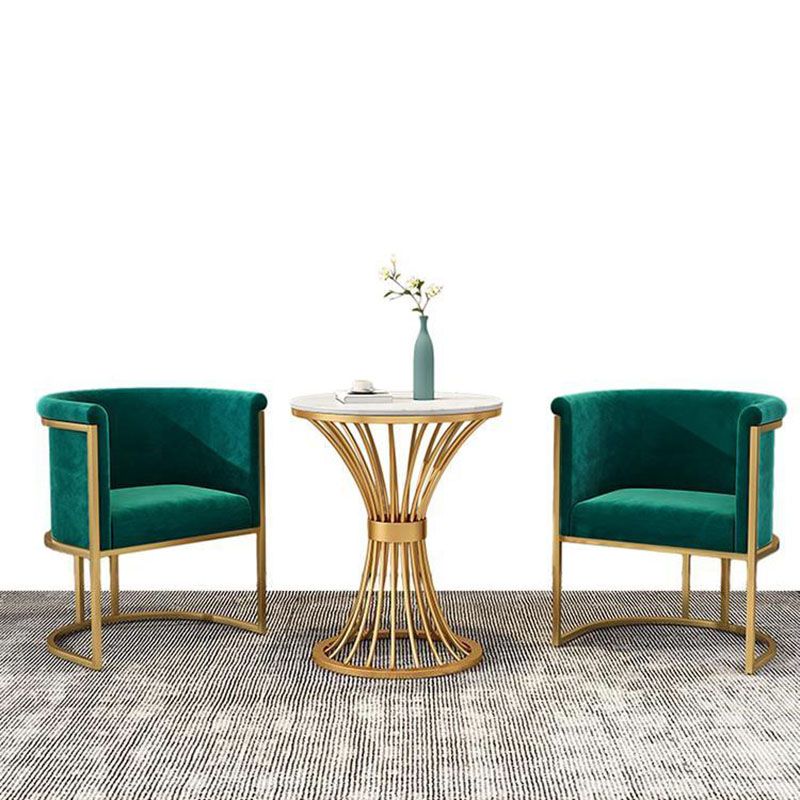 Luxury Upholstered Side Chairs Scandinavian Style Armless Solid Back Chair