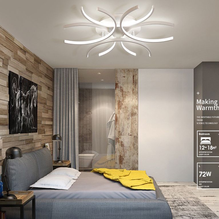 Weiße lineare LED Deckenleuchte in moderner Concise Style Aluminium Indoor Flush Mount für Wohnzimmer