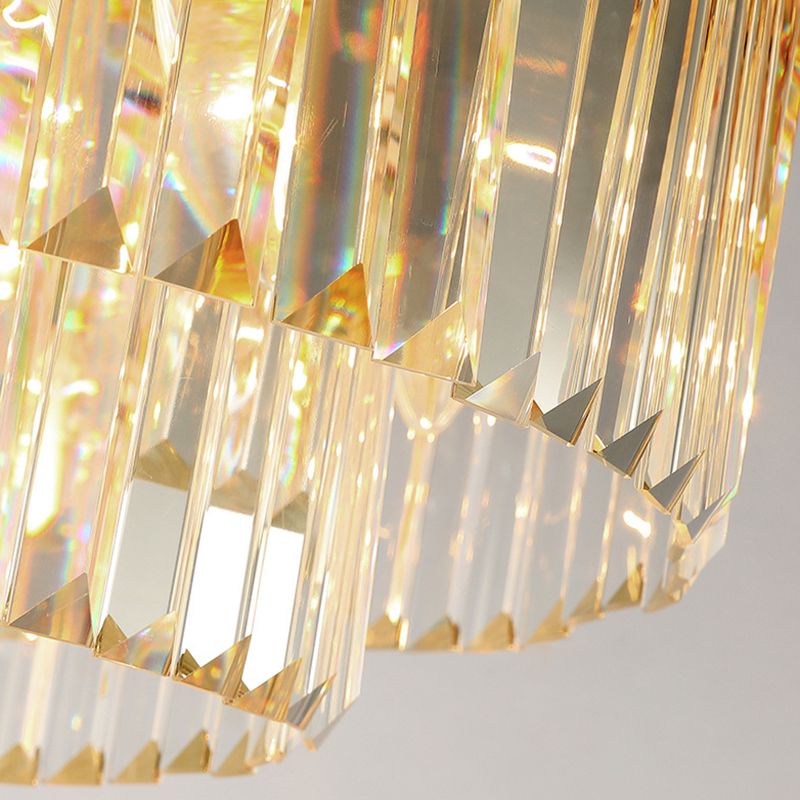 Tambor Tri-Prisma Cristal Montaje empotrado Iluminación Minimalista Oro Montaje empotrado Accesorio para sala de estar