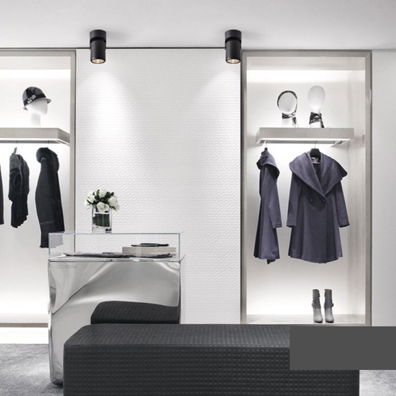 Lampe de plafond LED de simplicité moderne, cylindrique en aluminium pour vestiaire