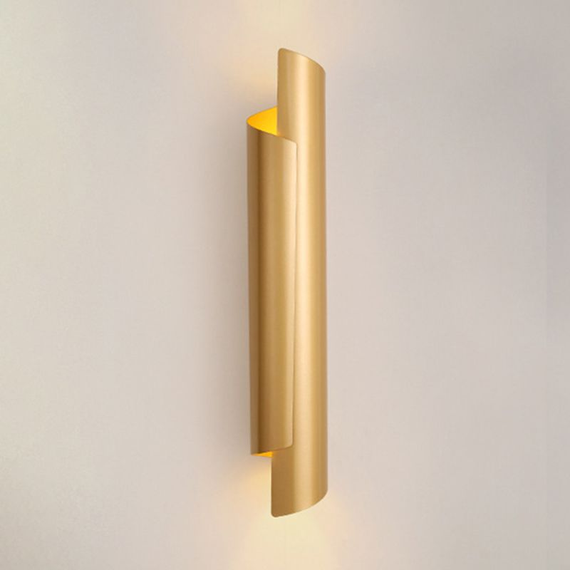 Post Modern 1 - Light Wall Mount Fixture Iron Tube Wall Lighting in Gold Finish