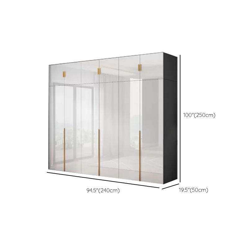 Engineered Wood Armoire Modern White Wardrobe Closet with Garment Rod