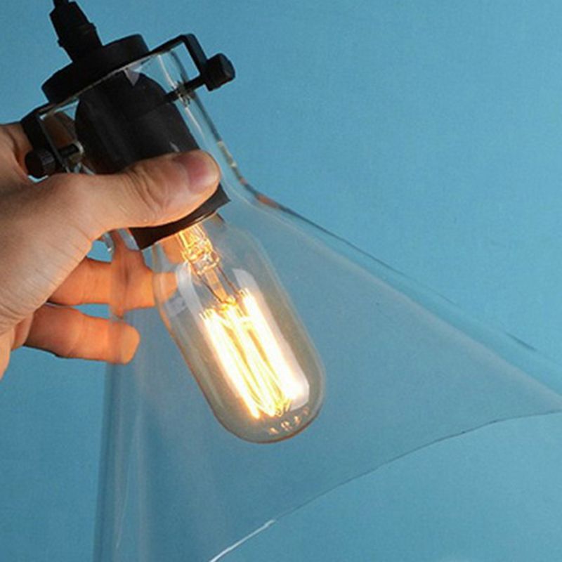 Heldere glazen kegel schaduw plafond hanger lamp industriële stijl enkele lamp hangend licht voor gang gang