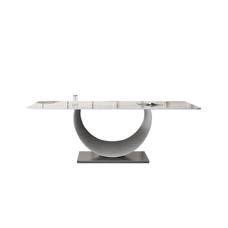 Industrial Dining Rectangle Table Sintered Stone Table with Metal Legs for Home Use