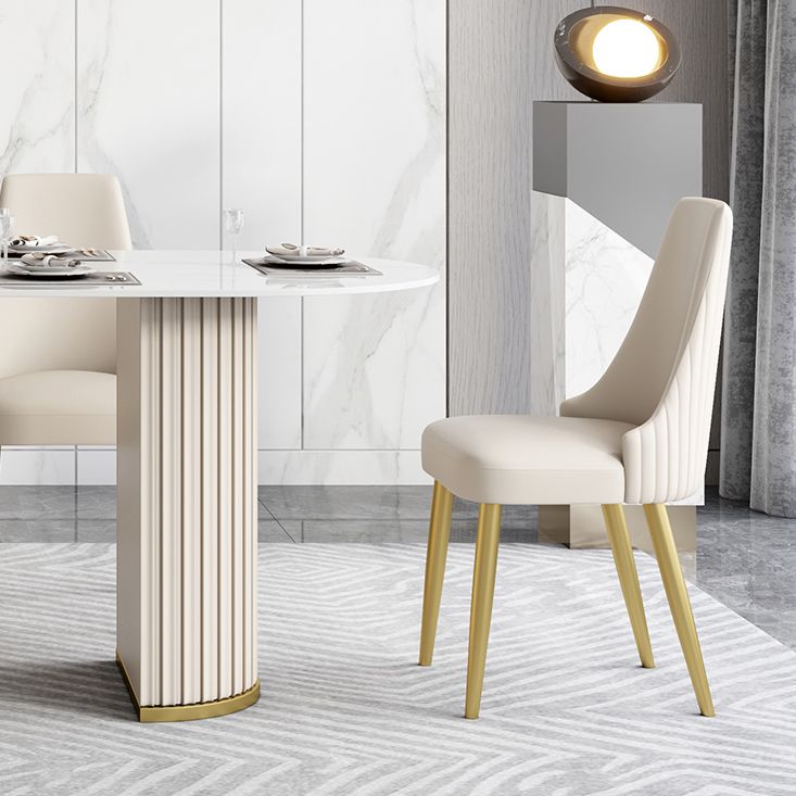 Glam 1/4/5/6/7 Pieces Dining Set Oval Sintered Stone Dining Table Set