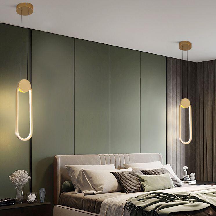 Simplicity Linear Hanging Light Kit Aluminum 1-Light Ceiling Light for Dining Room