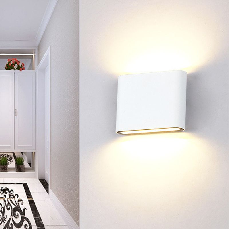 Aluminum Rectangle Shade Wall Lights Modern Style 1 Head Wall Mount Fixture for Outdoor Wall
