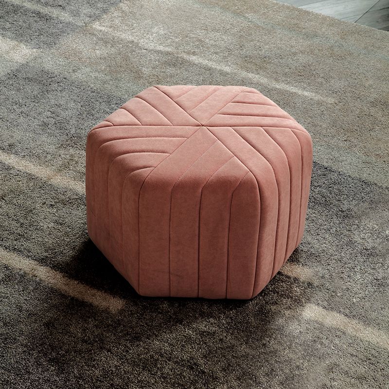 Solid Color Plush Footstool Modern Simple Hexagon Padded Foot Stool