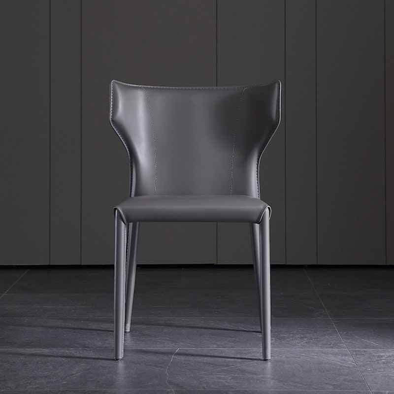 Moderne stijl thuiszijde stoel wingback lederen gestoffeerde eetkamerstoel