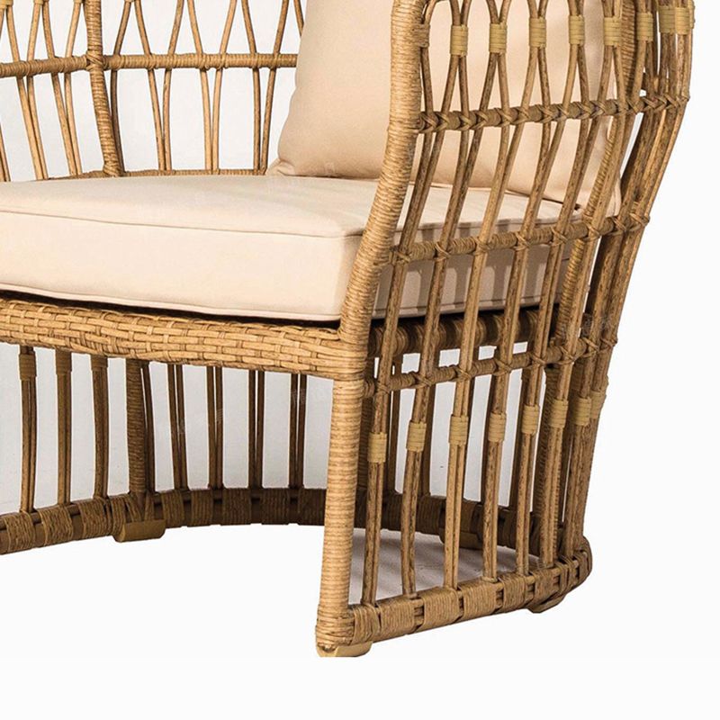 Arc Shape Outdoor Sofa Tropical Shape Willow Vine Seating in Wood
