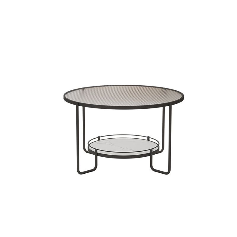 Modern 1 Single Frame Coffee Table Round Cocktail Table with Storage