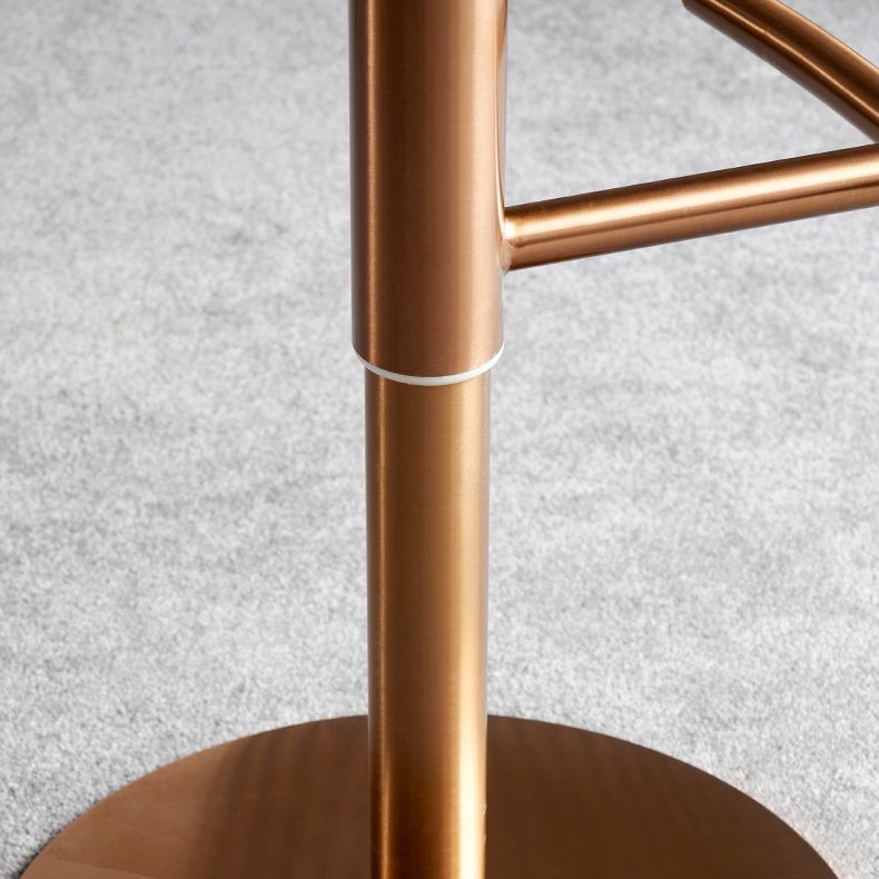 Glam Leather Bar Stool Metal Base Counter Stool for Living Room