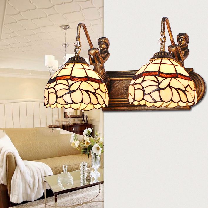 Nordic Style Iron Vanity Light Mermaid Shape Vanity Lamp for Shower Room