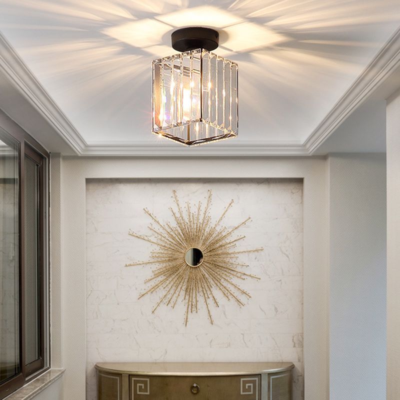 Crystal Geometric Flush Mount Light Modern Style 1 Light Flush Ceiling Light Fixtures