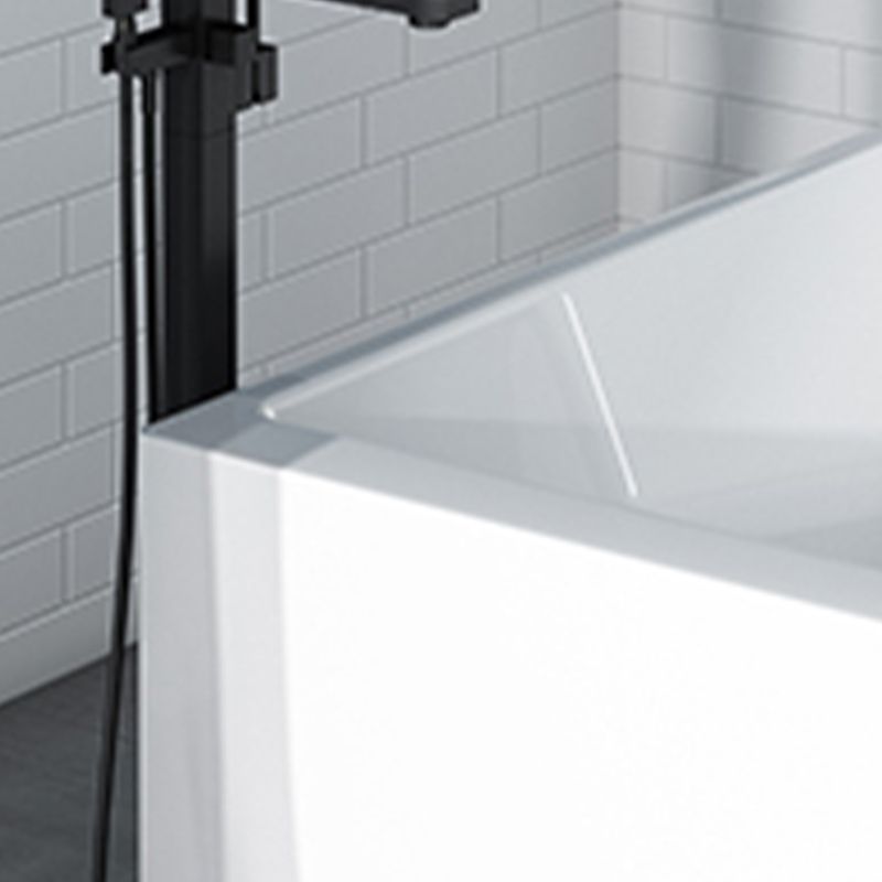 White Acrylic Oval Bathtub for Home Soaking Freestanding Tub with Drain