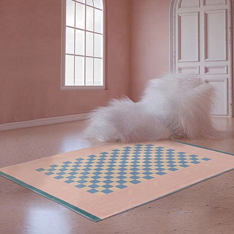 Licht oranje contrast kleurrooster tapijten polyester eenvoudig tapijt wasbaar tapijt voor woonkamer