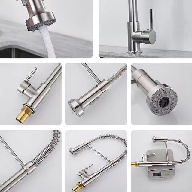 Modern Farmhouse One Handle Spring Spout Kitchen Faucet High Arch Water Filler