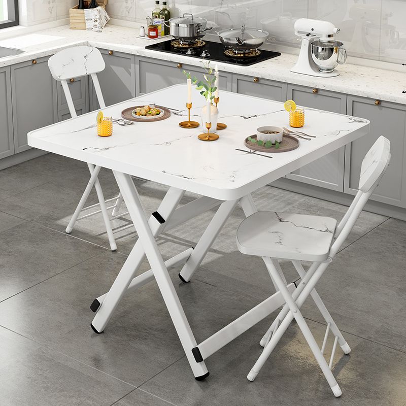 Foldable Solid Wood Dining Room Set of with Double Pedestal Base Dining Room Furniture for Home Use