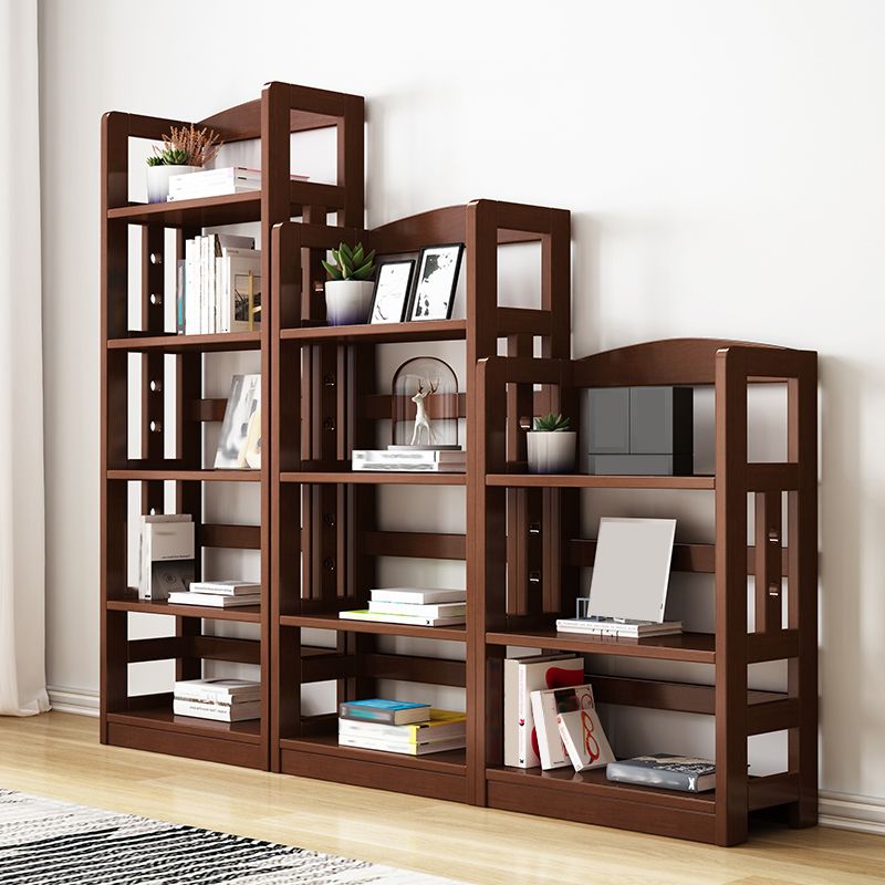Contemporary Open Back Standard Bookshelf Wooden Bookcase with Shelves