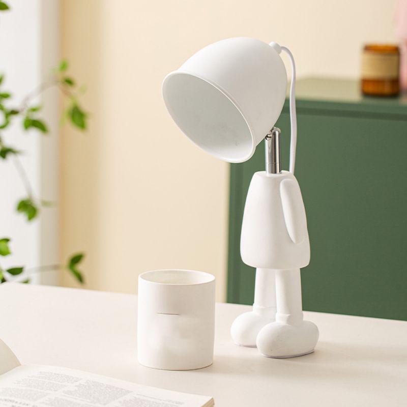 Macaron Robot Table Lampada in metallo Cera da letto a bulbo singola