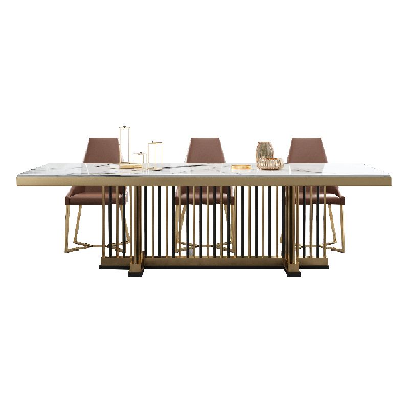 Rectangle Traditional Luxury Dining Table Sintered Stone Table