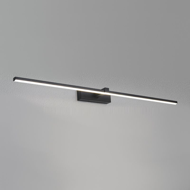 Metal Linear Shape Mirror Wall Light Modern 1-Light Mirror Wall Mount Light in Black