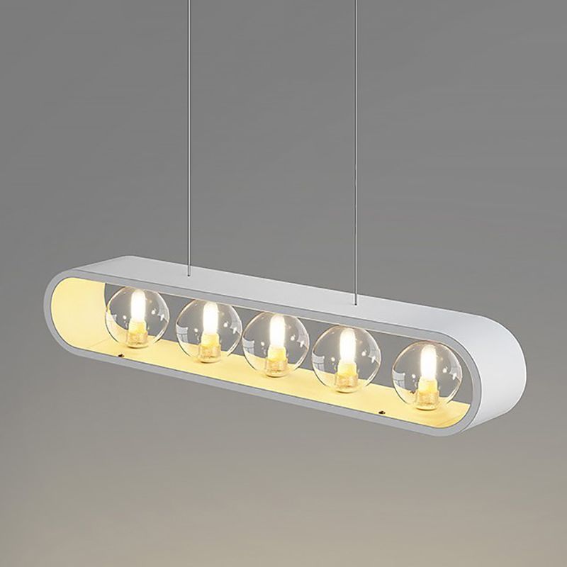 Minimalismo Isla Ligera Ligera de vidrio transparente accesorios de iluminación para comedor