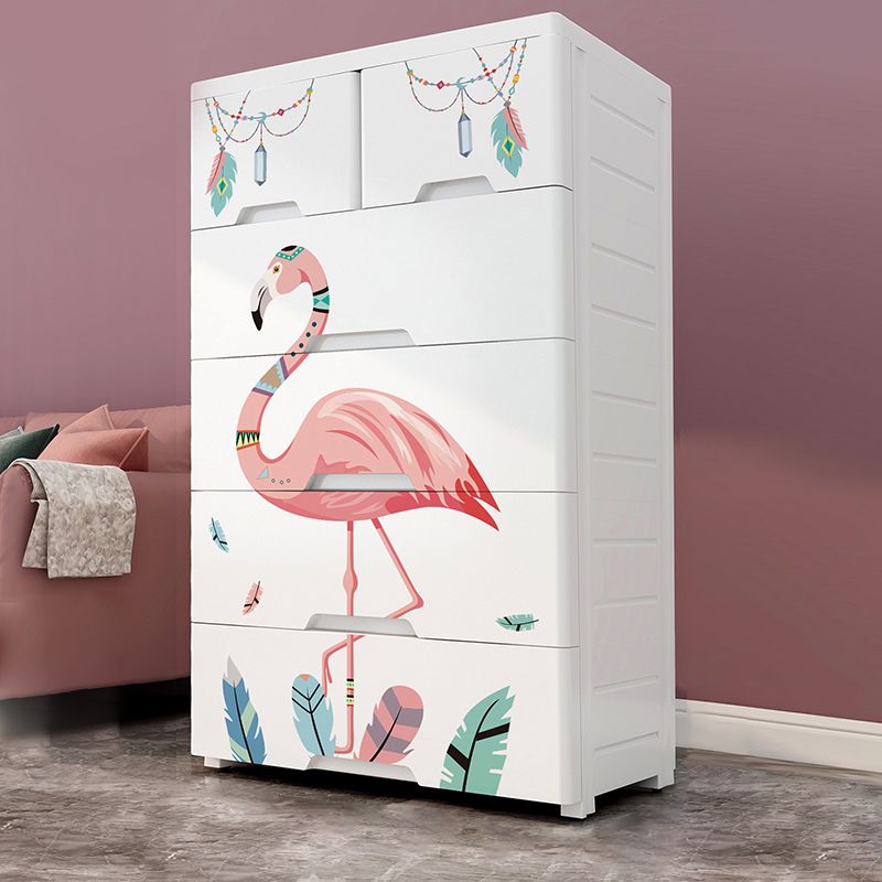 Contemporary Non-Hanging Armoire Plastic Bedroom Wardrobe Closet