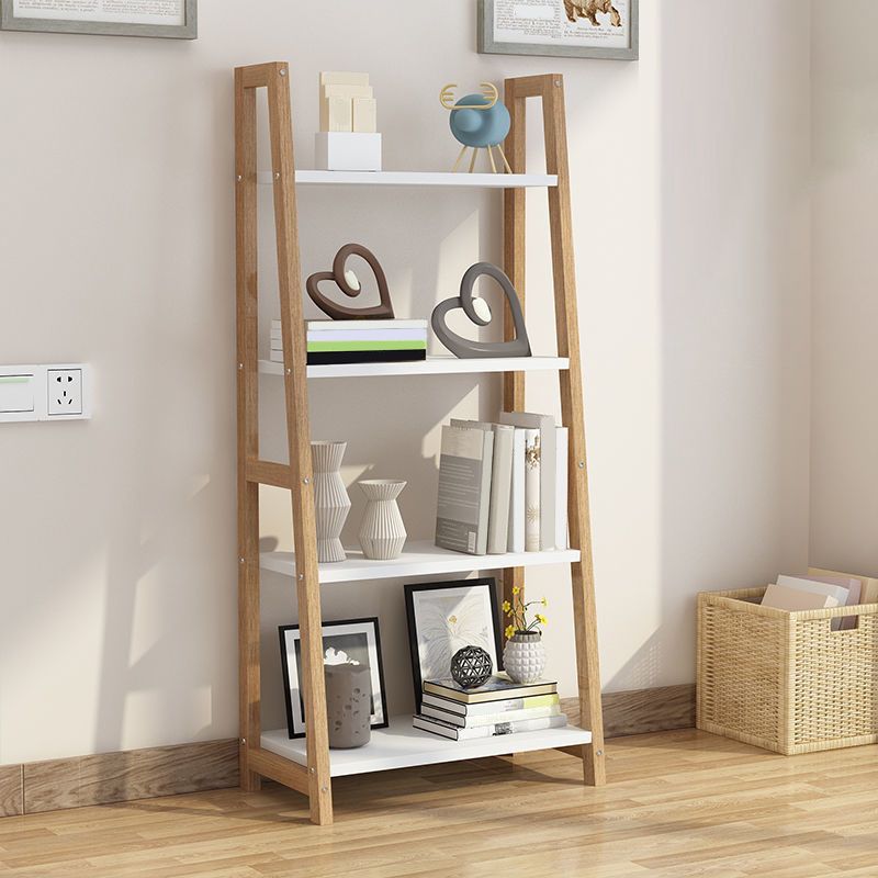Wooden Etagere Bookcase Modern Bookshelf with Rectangular Shelves