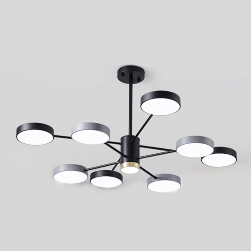 Metal Circles Pendant Lighting Fixture Minimalist Style LED Chandelier Lighting