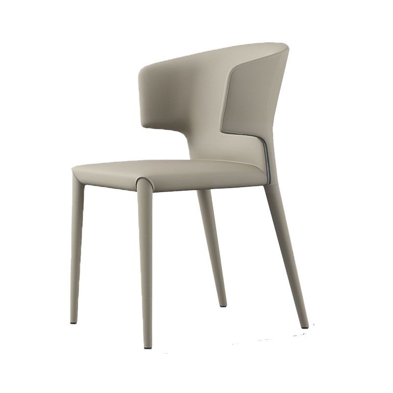 Silla de comedor estilo diseñador con respaldo de orejas de piel sintética (juego de 2)