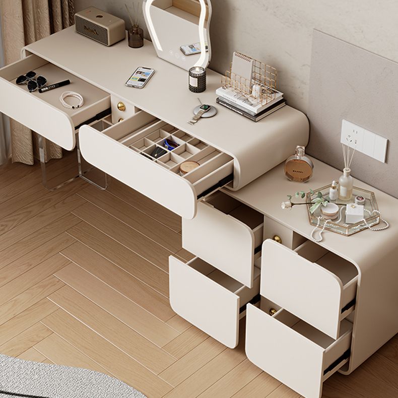 13.77" Wide Make-up Vanity White Makeup Vanity Desk Table with 2/6 Drawers