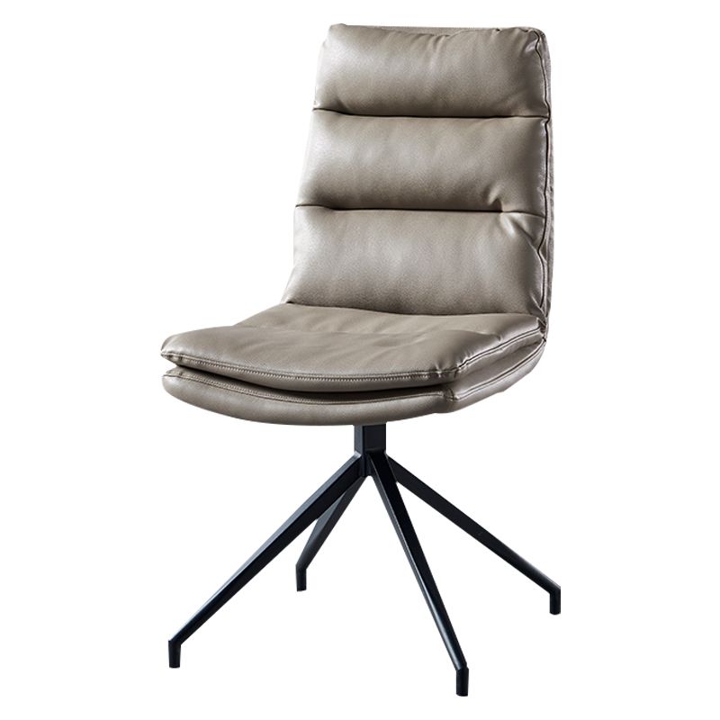 Sillas laterales de comedor de cuero de estilo contemporáneo Silla con respaldo sólido para cocina