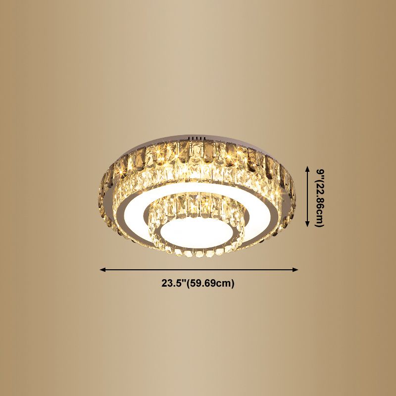 Lampade da incasso in metallo Lampade moderne da soffitto per camera da letto con paralume in cristallo