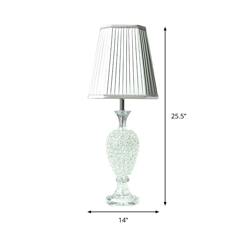 Lámpara de mesa gris de bulbo 1 de la urna de cristal K9 con sombra de imperio reunida