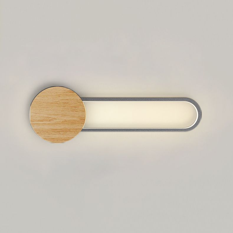 1 leichte ovale Wandbeleuchtungsbehörden moderne Holzwandmontage -Lichter im modernen Stil