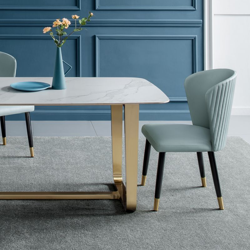 1/4/5/6 Pieces Nordic Dining Room Set Sintered Stone Dining Table and Faux Leather Chairs