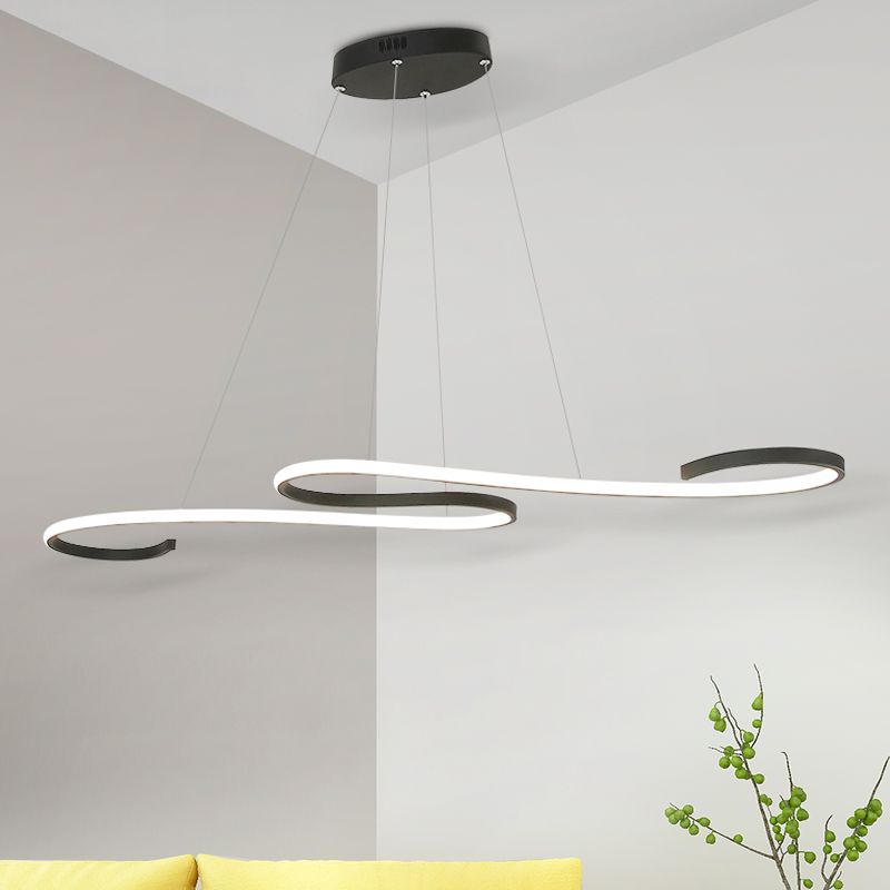 Twist Pendant Nordic Acrylic LED Pink/Black/White Hanging Ceiling Light in Warm/White/Natural Light