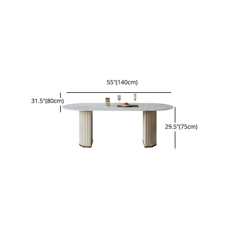 Glam 1/4/5/7 Pieces Dining Set Oval Shape Sintered Stone Dining Table Set